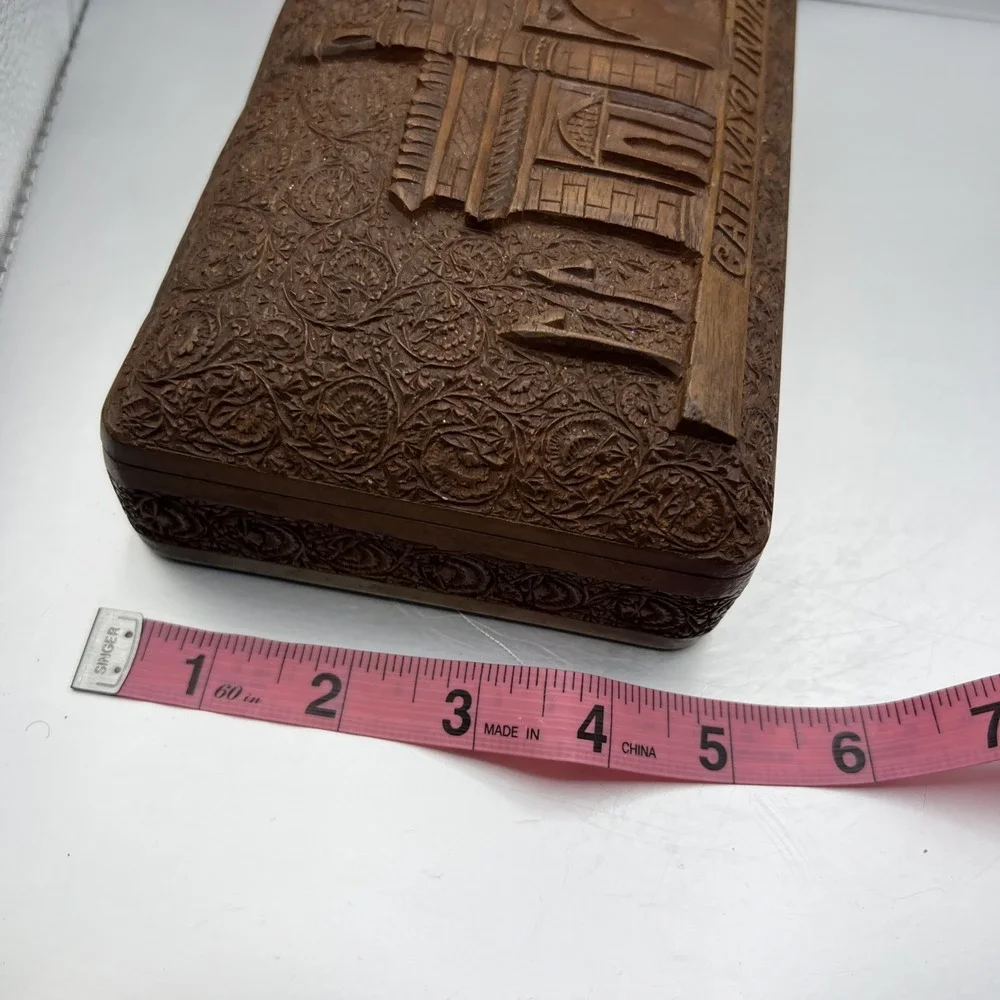 Vintage Hand Carved Wooden Box gateway of indiabombay unique gift cool jewelry b